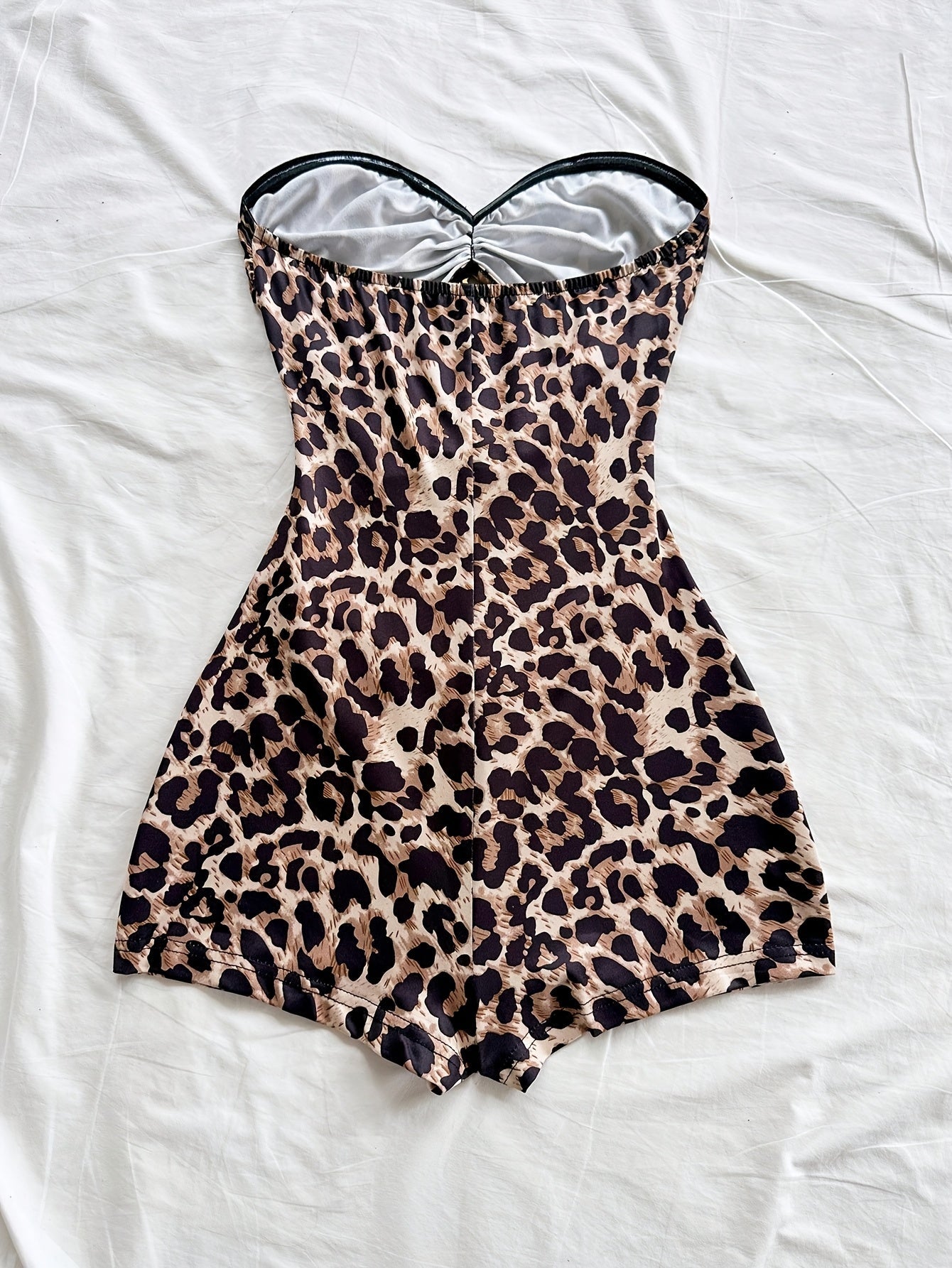 Damen Badeanzug Retro-Style mit Leopardenmuster und Cut-Outs – Eleganter Einteiler für Strand und Pool