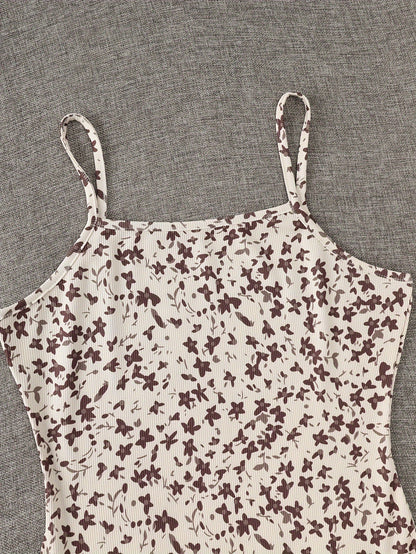Damen Zweiteiler Set – Elegantes Sommerkleid mit Blümchenmuster und Kurzarm-Überwurf, Perfekt für Freizeit und besondere Anlässe