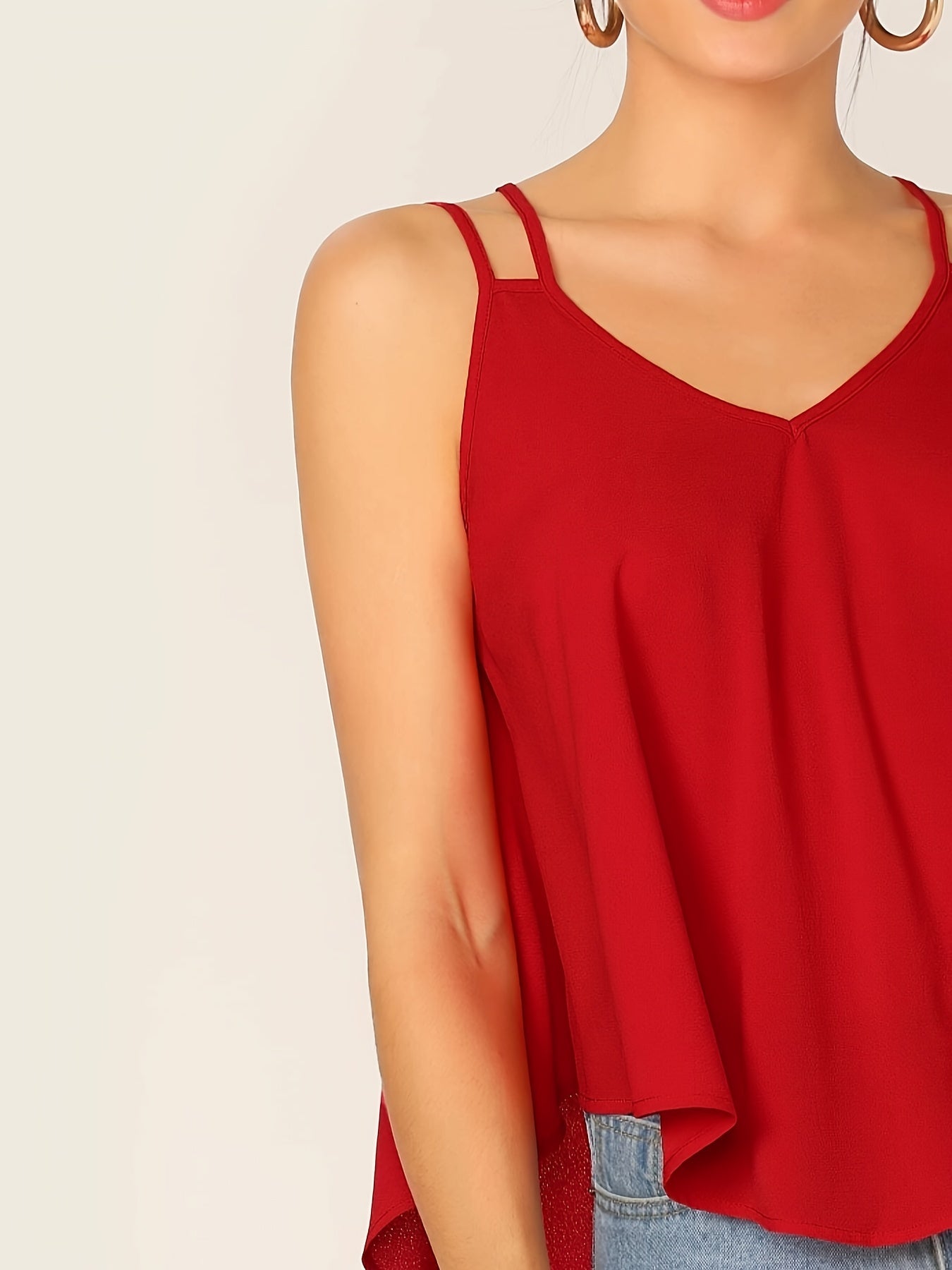 Damen Elegantes Lockeres Camisole Top mit Doppelträgern – Modern und Vielseitig für Alltag und Freizeit