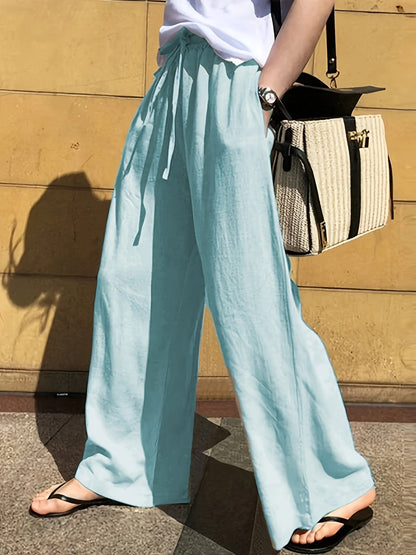 Damen Weite Freizeithose mit Kordelzug – Eleganter und Bequemer Casual-Look