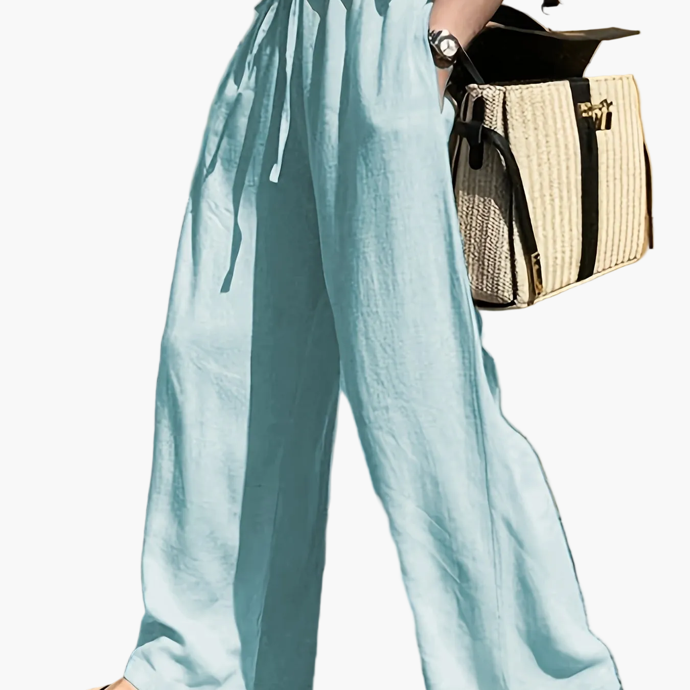Damen Weite Freizeithose mit Kordelzug – Eleganter und Bequemer Casual-Look