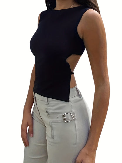 Damen Rückenfreies Streetwear Top – Modischer Urban Style für Alltag und Freizeit