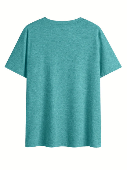 Damen V-Ausschnitt T-Shirt mit Wildblumen-Print, lässig, perfekt für Sommer und Freizeit