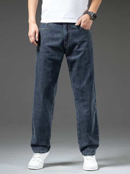 Herren Weite Jeans Straight Fit – Lässige Basic Denim Hose für Alltag & Freizeit