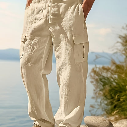 Herren Cargo-Loungehose mit weitem Schnitt und Kordelzug – Entspannte Freizeithose für Outdoor & Alltag
