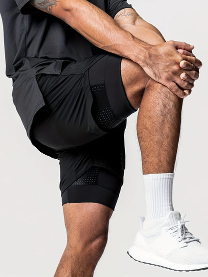 Herren Trainingsshorts mit 2-in-1-Design für Fitness und Sport