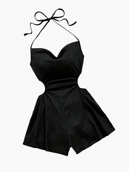 Damen Jumpsuit mit Neckholder und Cut-Outs – Modischer Einteiler für Urlaub & Sommer