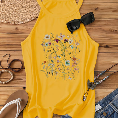 Damen Tanktop mit Wildblumen-Print – Sommerliches Freizeitshirt im Boho-Stil