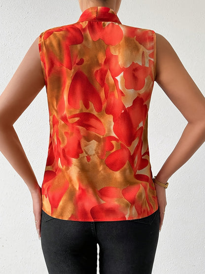 Damen Wickelbluse Ärmellos Elegant Modern Business-Look