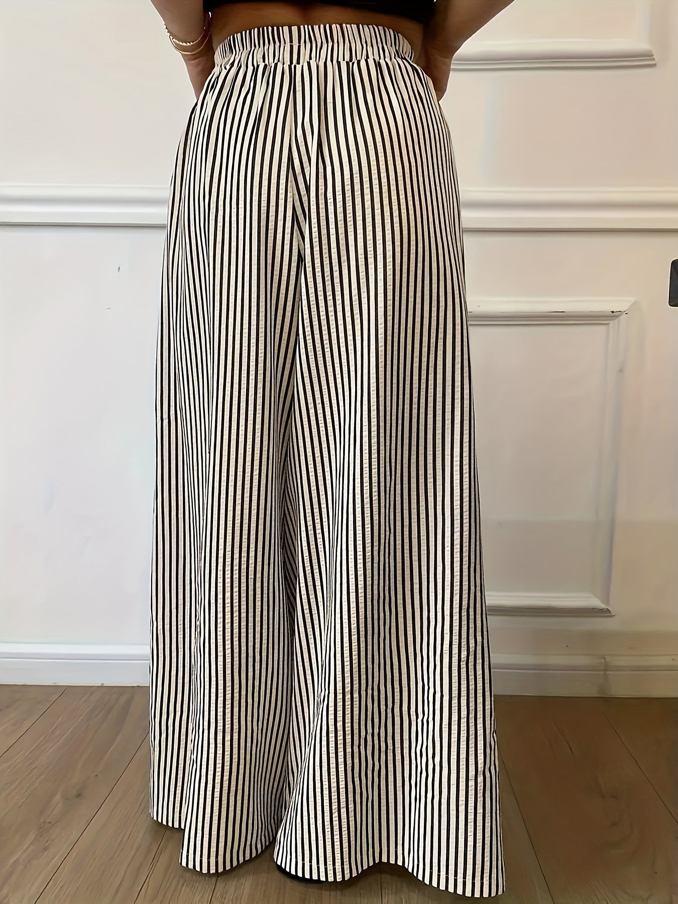 Damen Weite Streifenhose Elegant Lässig für Freizeit und Sommer