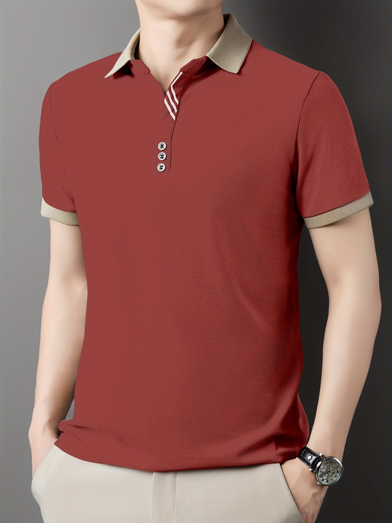 Herren Polohemd mit Kontrastkragen – Stilvolles Freizeit- und Business-Poloshirt