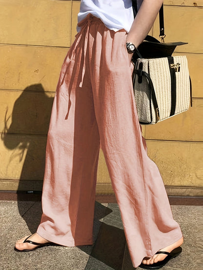 Damen Weite Freizeithose mit Kordelzug – Eleganter und Bequemer Casual-Look