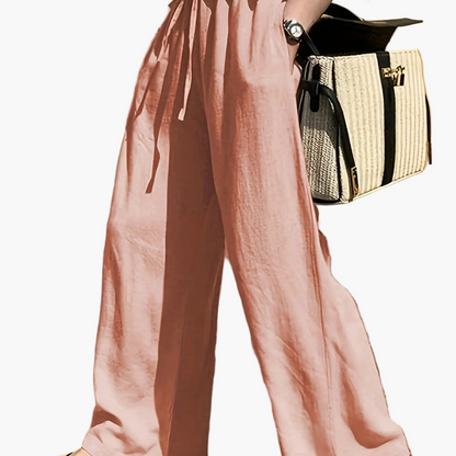 Damen Weite Freizeithose mit Kordelzug – Eleganter und Bequemer Casual-Look