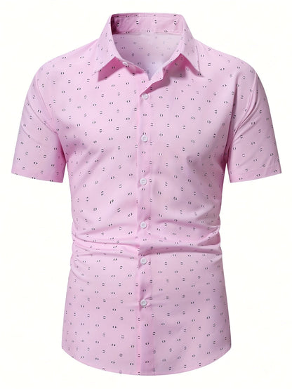 Herren Kurzarm Business Hemd Modern Fit – Elegantes Freizeithemd mit dezentem Muster, ideal fürs Büro und festliche Anlässe