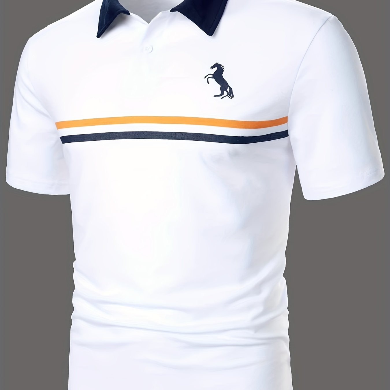 Herren Polo Shirt mit Kontrastkragen und Sportlichem Streifen-Design – Eleganter Freizeitstil