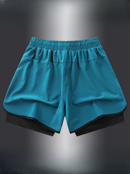 Herren Laufshorts 2-in-1 Sport Trainingsshorts mit Innenhose für Fitness und Jogging