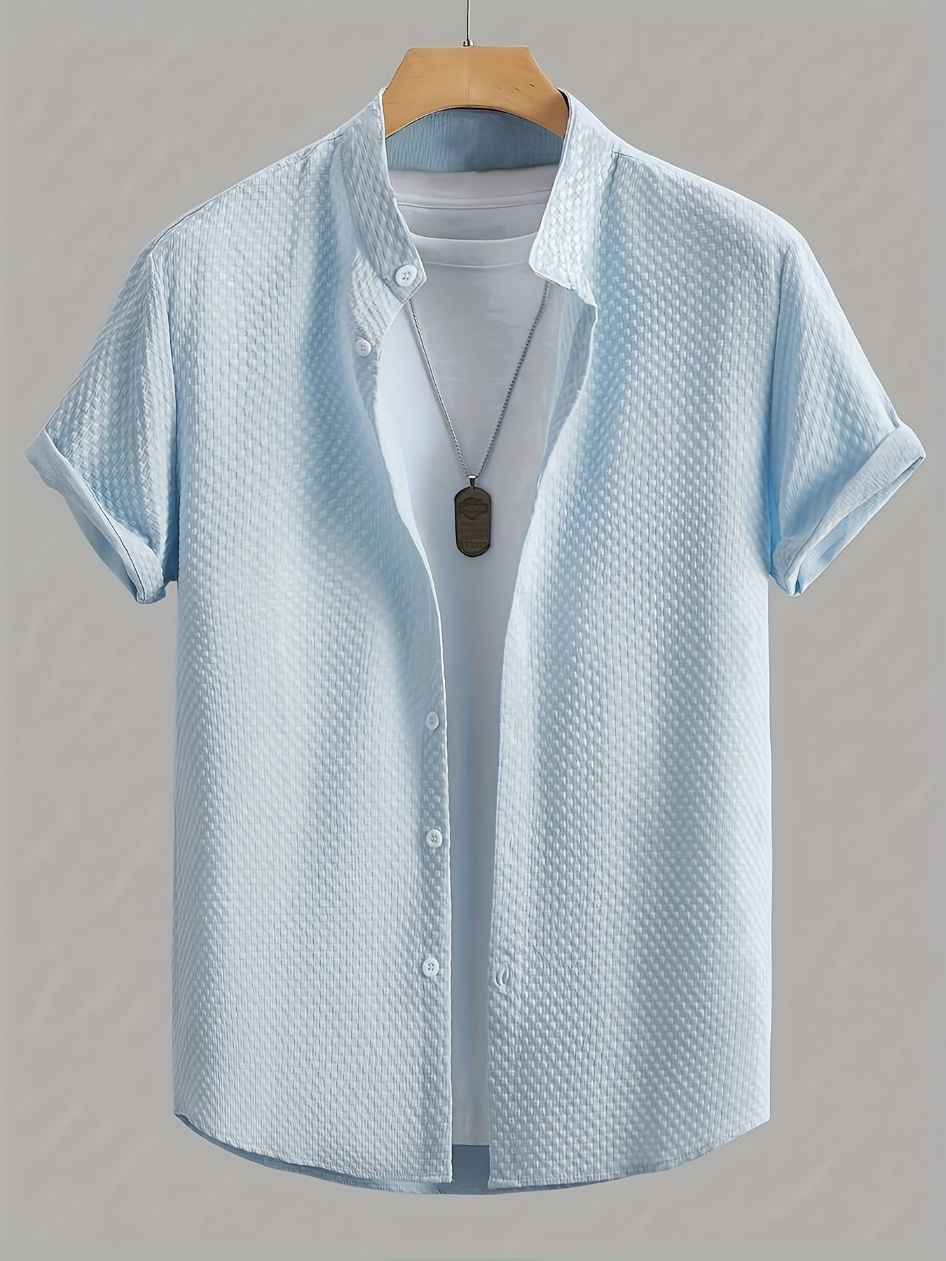 Herren Freizeit Kurzarm Hemd mit Struktur – Modernes Sommer Design für Alltag & Ausgehen