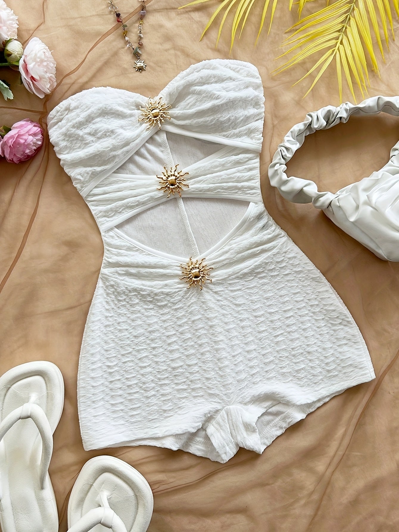 Damen Badeanzug Retro-Style mit Leopardenmuster und Cut-Outs – Eleganter Einteiler für Strand und Pool