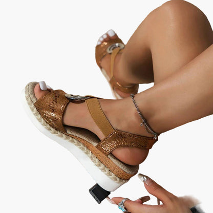Damen Komfort Plateau-Sandalen mit modischem Keilabsatz – Elegante Sommerschuhe für Alltag und Freizeit