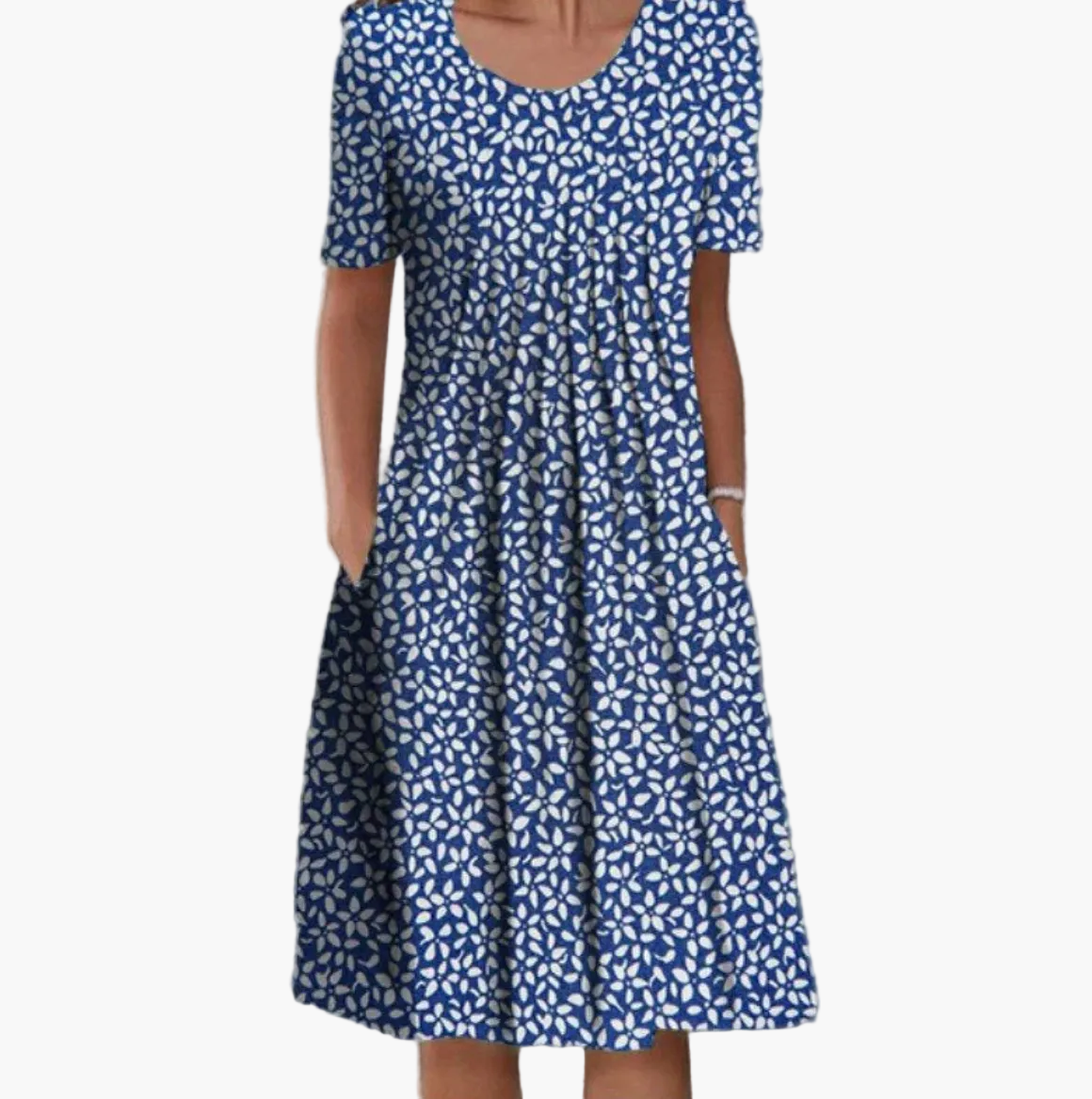 Damen Sommerkleid Midi Freizeitkleid mit Blumenmuster – Lockeres, Bequemes Kleid für Alltag & Urlaub