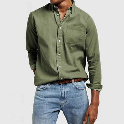 Herren Freizeithemd mit Button-Down-Kragen – Zeitloses, Vielseitiges Langarmhemd für Alltag und Büro