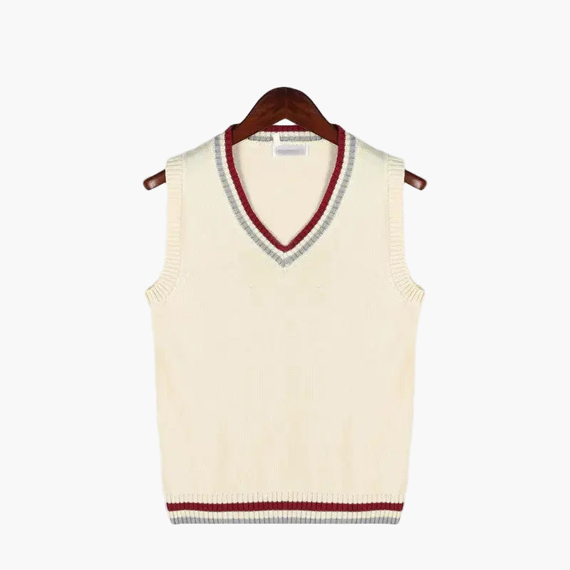 Herren ärmelloser Strickpullover im Old Money Stil – Eleganter V-Ausschnitt, Vintage Look, Perfekt für Freizeit und Business