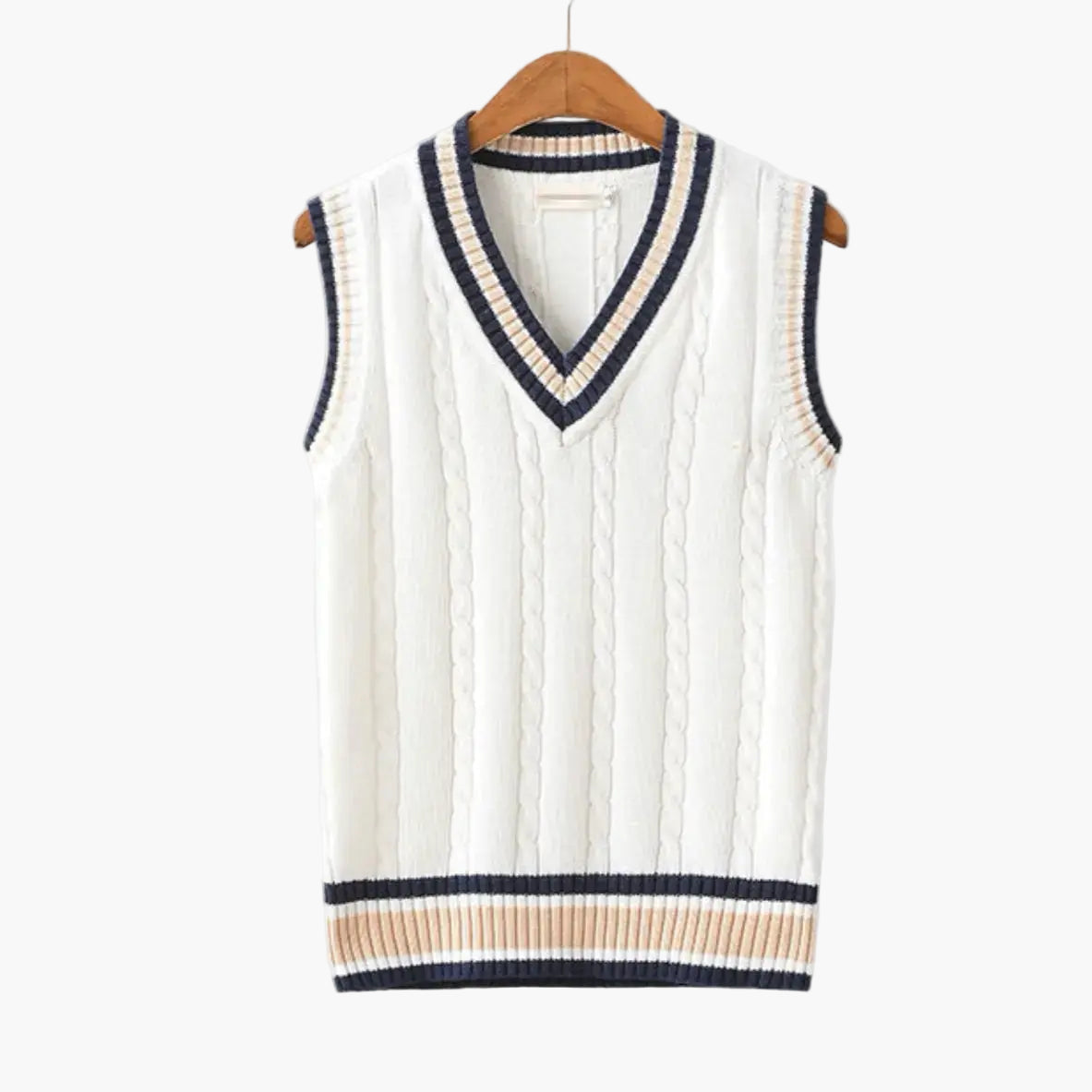 Herren ärmelloser Strickpullover im Old Money Stil – Eleganter V-Ausschnitt, Vintage Look, Perfekt für Freizeit und Business