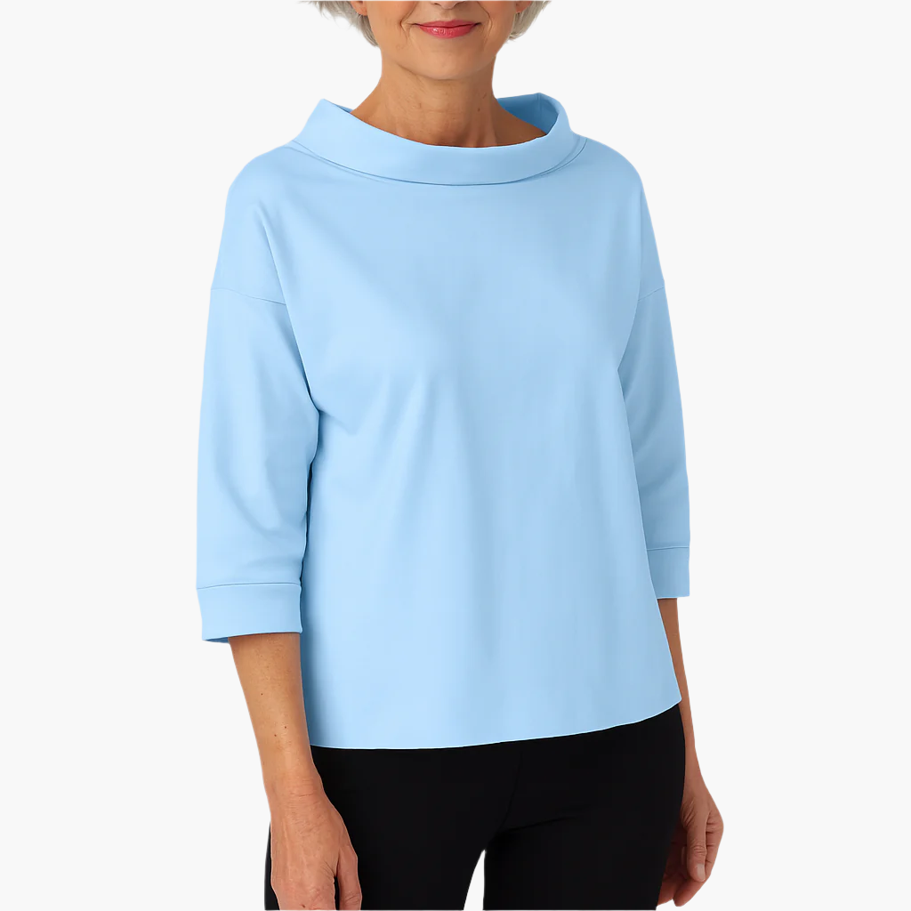 Damen Elegantes Oberteil mit Stehkragen – Stilvolles Freizeit- & Business-Shirt