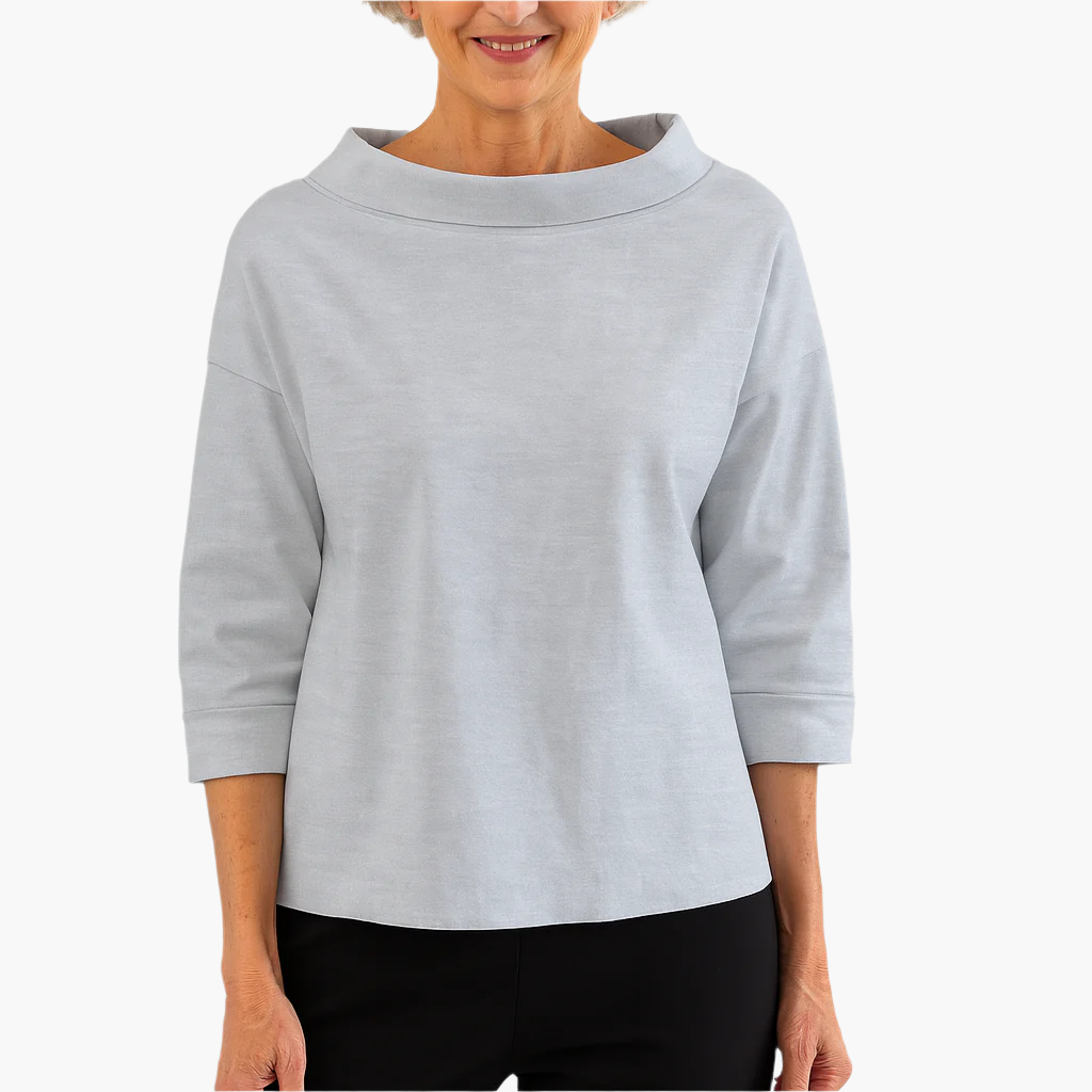 Damen Elegantes Oberteil mit Stehkragen – Stilvolles Freizeit- & Business-Shirt