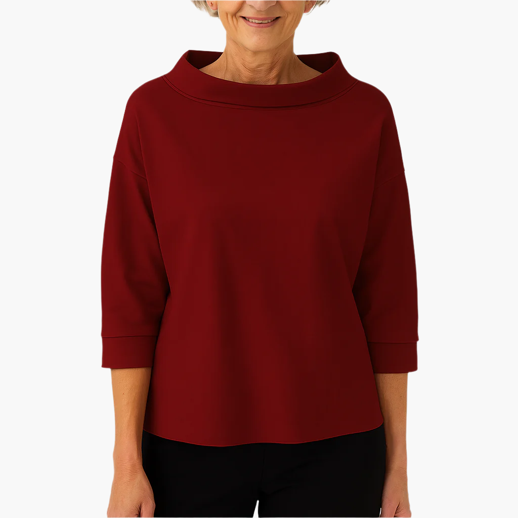 Damen Elegantes Oberteil mit Stehkragen – Stilvolles Freizeit- & Business-Shirt