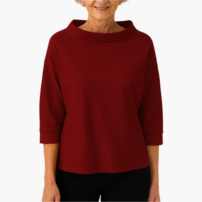 Damen Elegantes Oberteil mit Stehkragen – Stilvolles Freizeit- & Business-Shirt