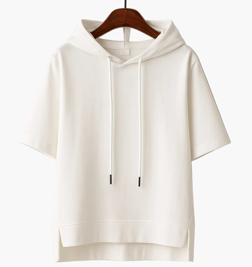 Damen Kurzarm Hoodie – Moderner Freizeit Kapuzenpullover, Lässig & Bequem