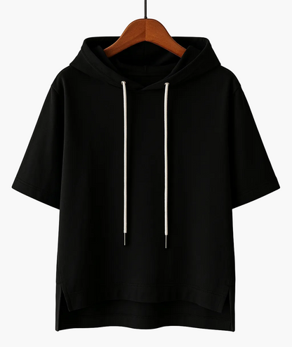 Damen Kurzarm Hoodie – Moderner Freizeit Kapuzenpullover, Lässig & Bequem