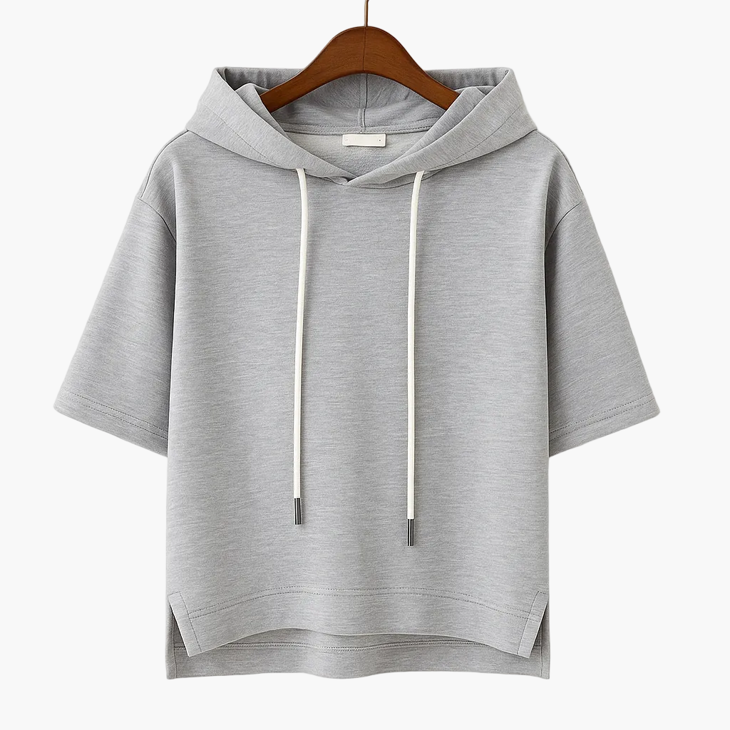 Damen Kurzarm Hoodie – Moderner Freizeit Kapuzenpullover, Lässig & Bequem
