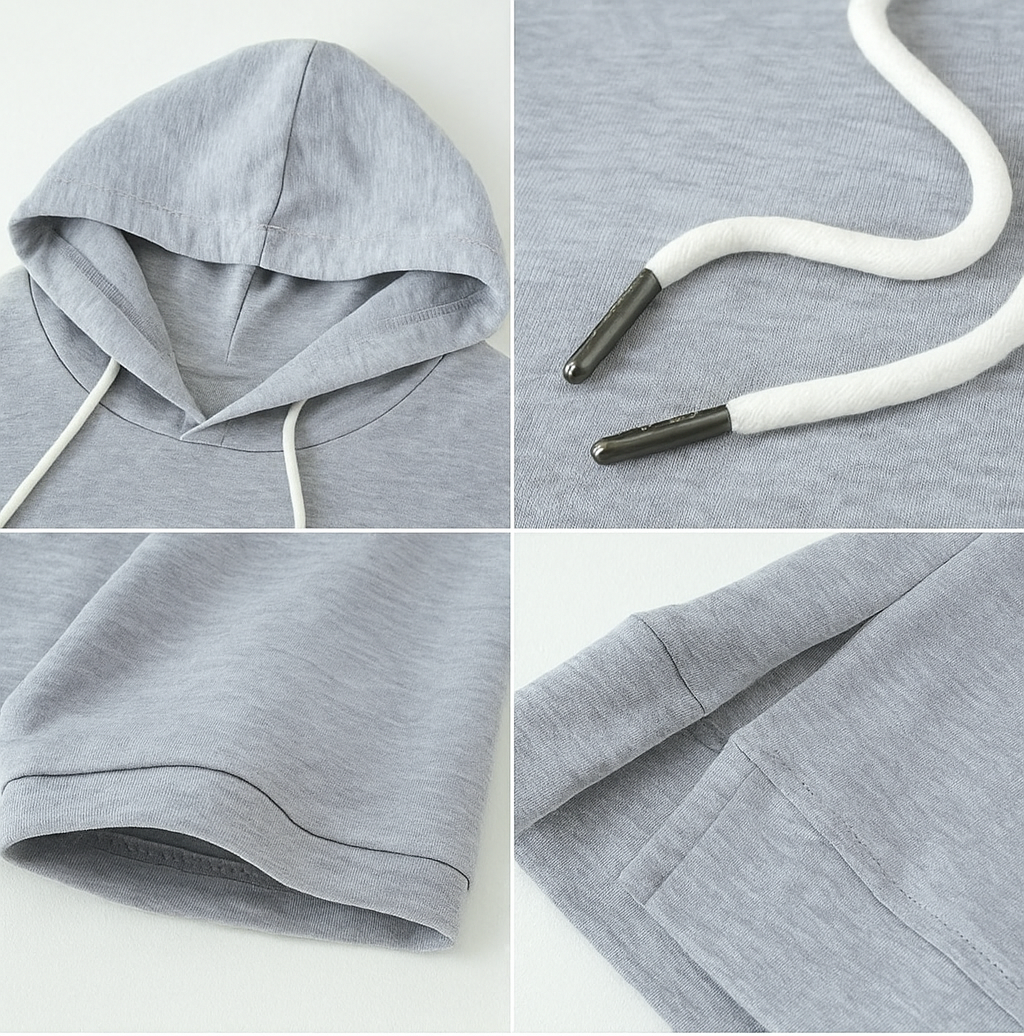 Damen Kurzarm Hoodie – Moderner Freizeit Kapuzenpullover, Lässig & Bequem