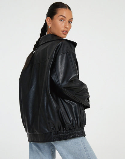 Elena - Lässige Veganem Lederjacke für Damen