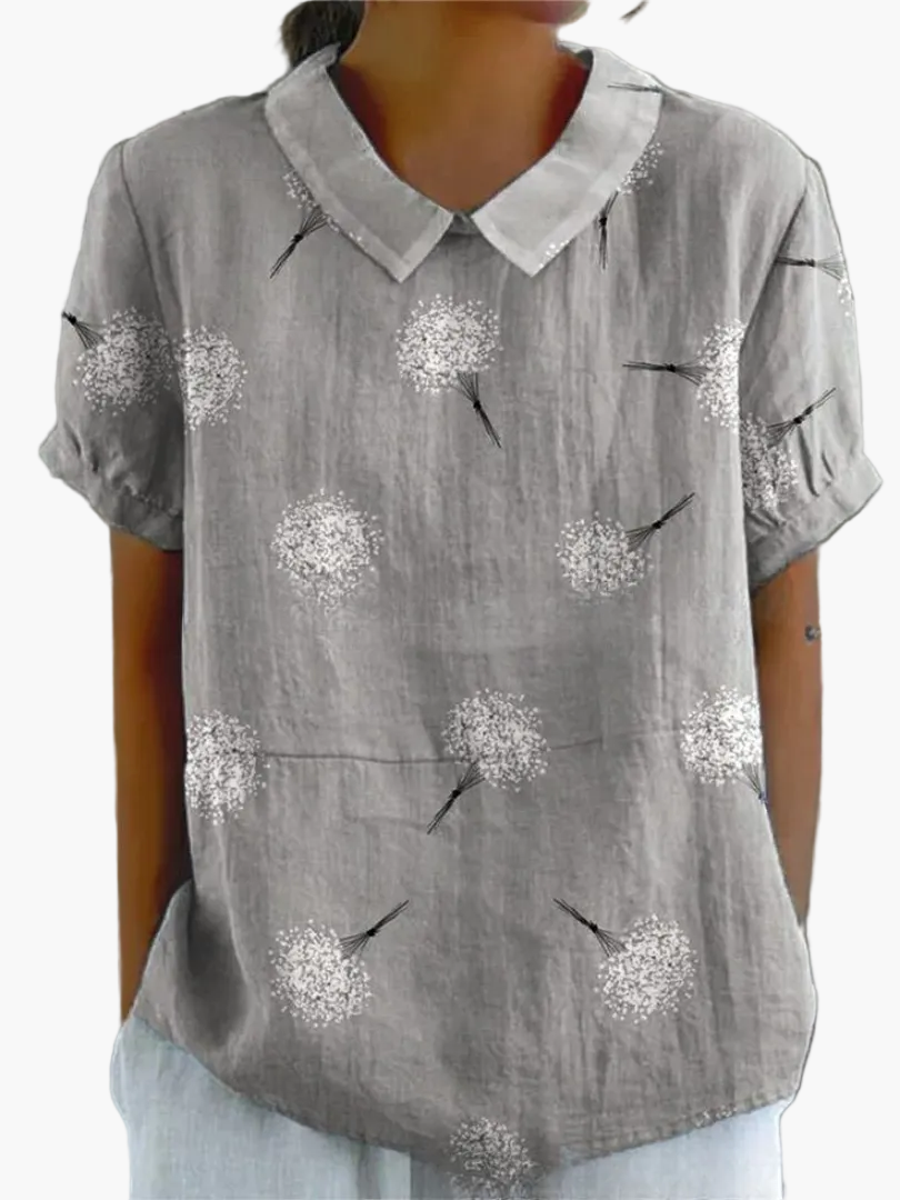 Damen Vintage Bluse mit Blumenmuster – Lässiger Stil für Alltag & Büro