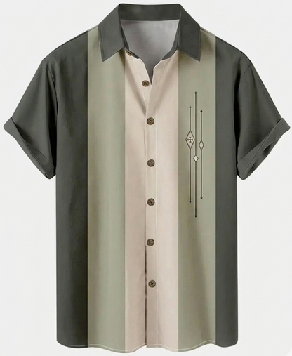 Herren Bowlinghemd im Retro-Stil – Kurzarm Freizeithemd für Alltag & Sommer