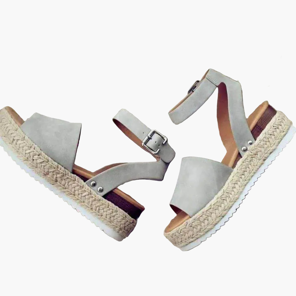 Damen Plateau-Sandalen mit Keilabsatz – Modische Sommerschuhe mit Knöchelriemen und Espadrille-Stil, ideal für Alltag & Urlaub