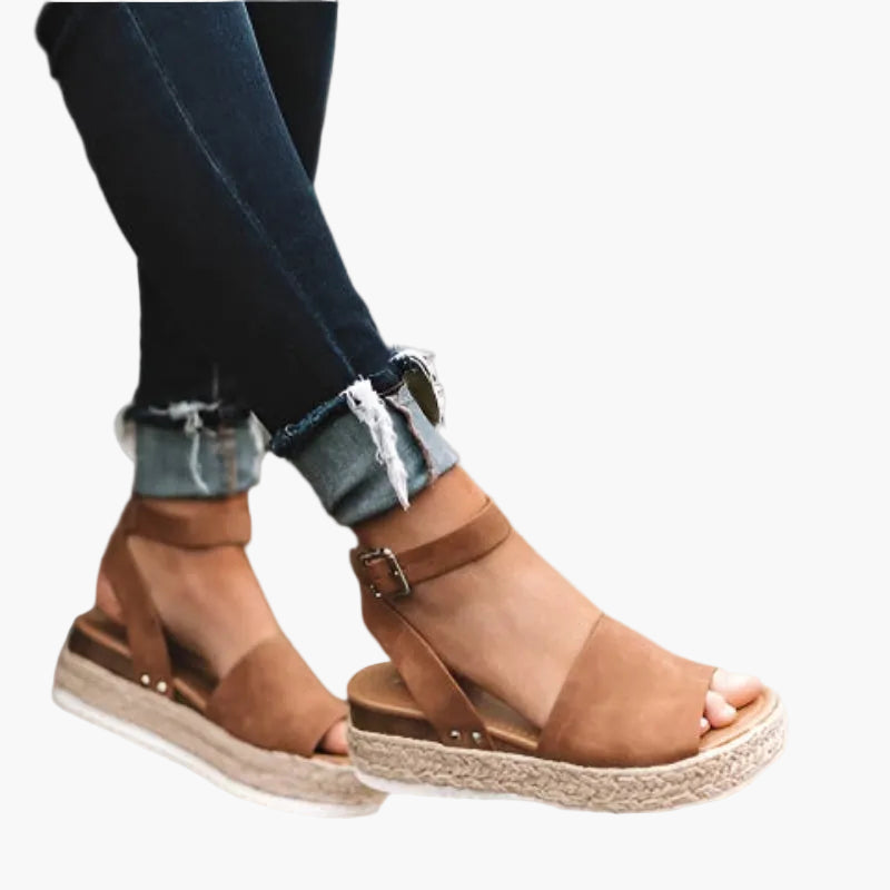 Damen Plateau-Sandalen mit Keilabsatz – Modische Sommerschuhe mit Knöchelriemen und Espadrille-Stil, ideal für Alltag & Urlaub
