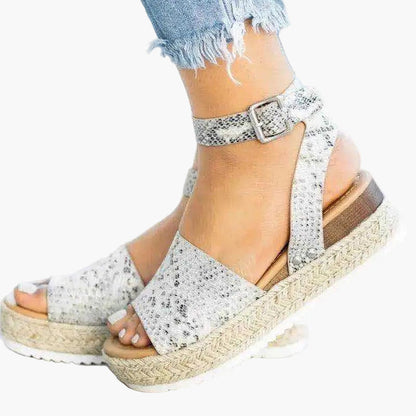 Damen Plateau-Sandalen mit Keilabsatz – Modische Sommerschuhe mit Knöchelriemen und Espadrille-Stil, ideal für Alltag & Urlaub