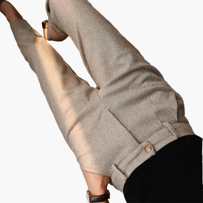 Damen Elegante Business-Hose – Klassische Veganer Wollhose für Büro und Alltag