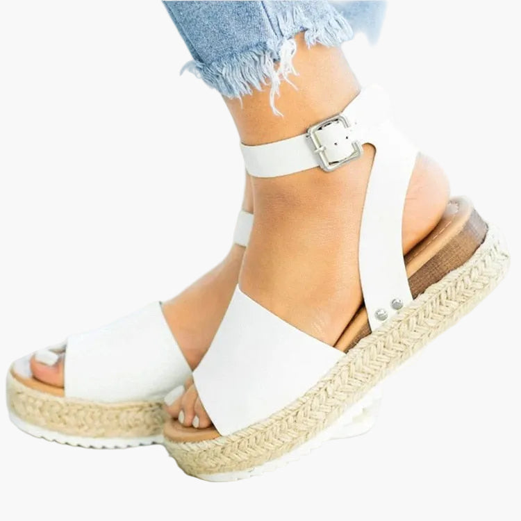 Damen Plateau-Sandalen mit Keilabsatz – Modische Sommerschuhe mit Knöchelriemen und Espadrille-Stil, ideal für Alltag & Urlaub