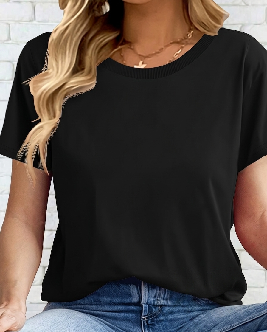 Damen Basic T-Shirt für Alltag und Freizeit – Klassischer Rundhals, Kurzarm, Bequemer Schnitt