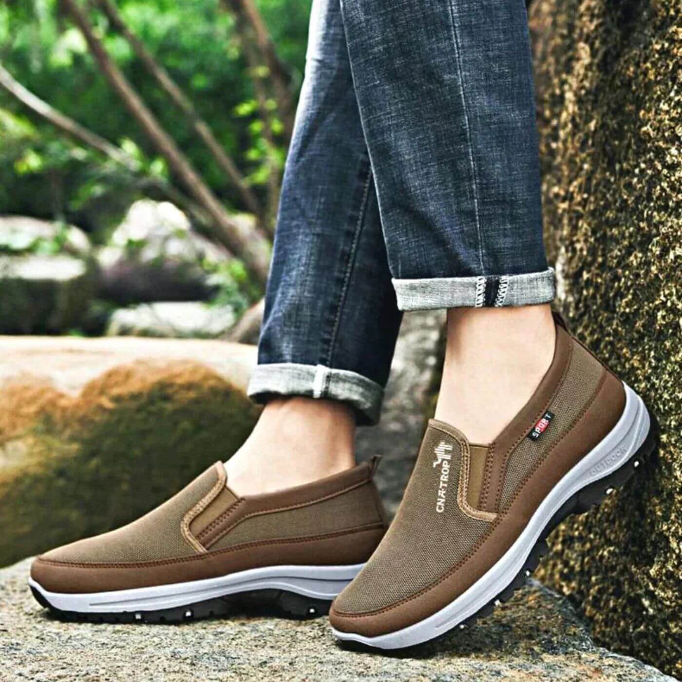 Herren Slip-On Outdoor Freizeitschuhe – Bequeme Walkingschuhe für Alltag und Freizeit