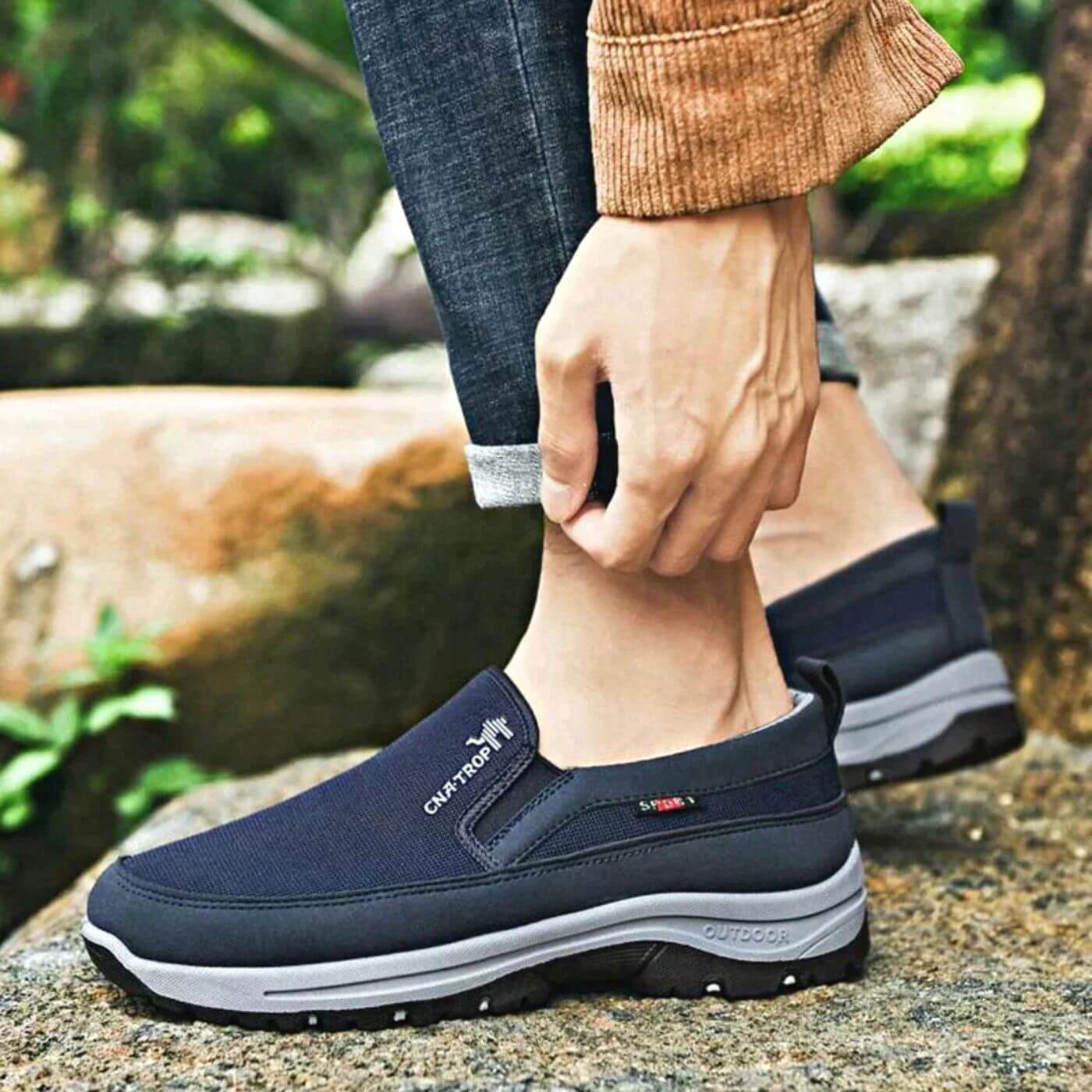 Herren Slip-On Outdoor Freizeitschuhe – Bequeme Walkingschuhe für Alltag und Freizeit