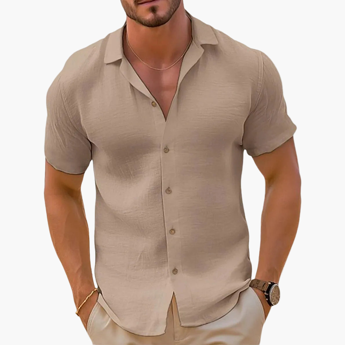 Herren Freizeit Kurzarm Hemd – Modernes Sommerhemd, Eleganter Look, Ideal für Alltag & Urlaub