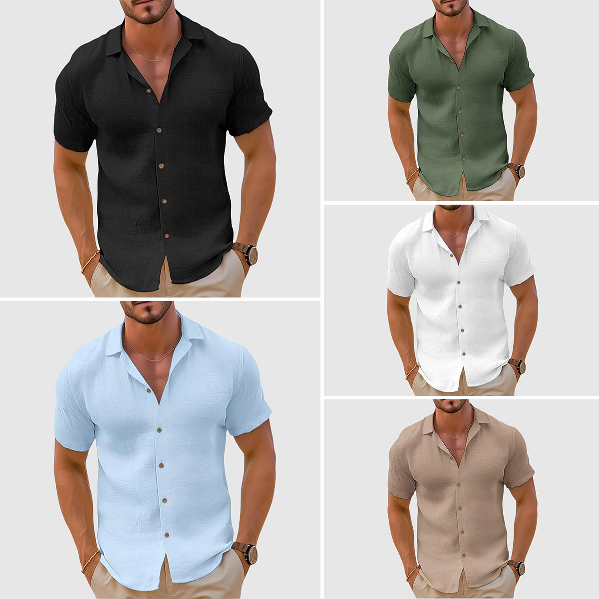 Herren Freizeit Kurzarm Hemd – Modernes Sommerhemd, Eleganter Look, Ideal für Alltag & Urlaub