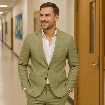 Herren Anzug Slim Fit Veganes Leinen– Modern Business & Sommer Event Style