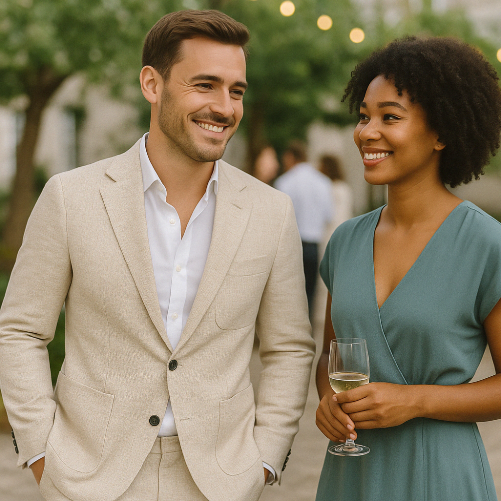 Herren Anzug Slim Fit Veganes Leinen– Modern Business & Sommer Event Style